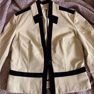 Diane Von Furstenberg Cream and Black Blazer